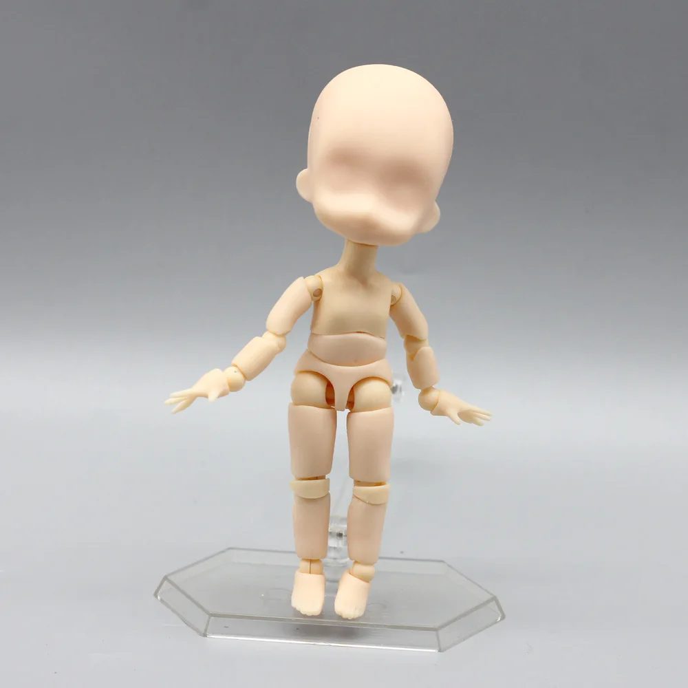 OB11 11 см 1/12 Bjd кукла Обнаженная тело подвижный шарнирный Макияж DIY голые лица кукла Мода подарок игрушки для девочек кукла - Цвет: Skin Color
