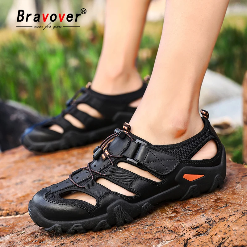 Men Spring Summer Genuine Leathe Sandals New Large Size Men's Sandals Fashion Casual Beach Male Shoes Big Size 38-48