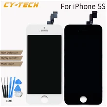 1PCS Top AAA Quality LCD For Apple iPhone 5S Display Screen Touch With Digitizer Frame No Dead Pixel 4.0 inch White Black Gift