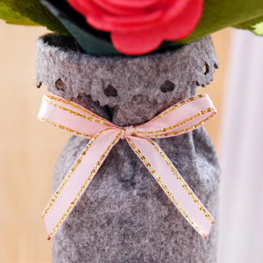 Felt Flower Bouquet small Artificial Flower Rose DIY Wedding Home Christmas Decor Handmade Flowers Rose Gift Felt DIY Package