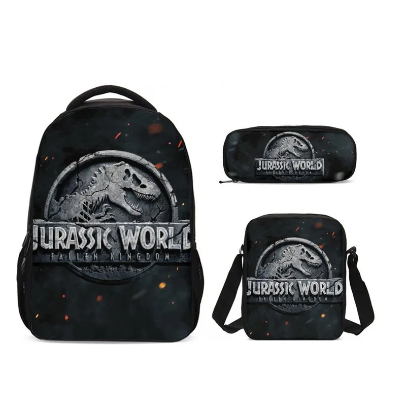 3 шт./компл. Дракон динозавров школьным ранцем; Модный школьный рюкзак для подростков мальчиков школьные сумки для ноутбука рюкзаки Mochila Escolar - Цвет: Серый