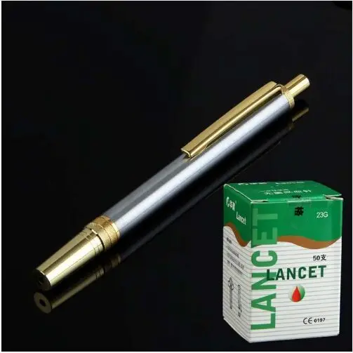 1 шт. ручка/200 (4 коробки) иглы ручка из нержавеющей стали для скручивания ланцета
