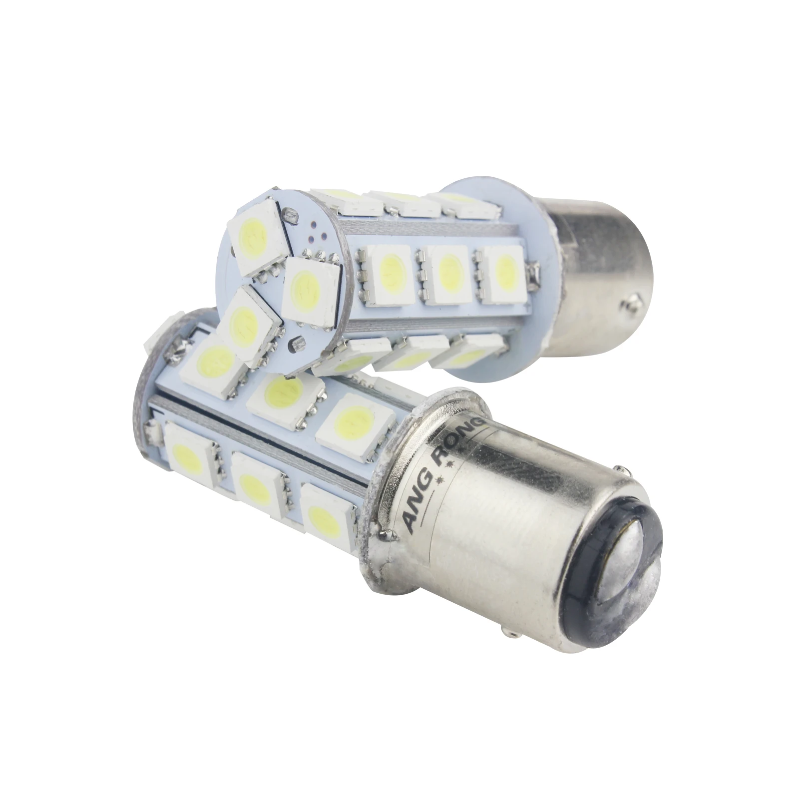 Светодиодный стоп сигнал ANGRONG 2x BAZ15d P21/4w 566 18 SMD для автопарковки белый|Сигнальная