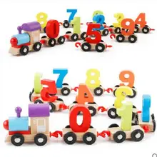 Деревянный поезд Обучающие Развивающие игрушки деревянные цифровые материалы Монтессори игрушки игры для детей счетный материал Brinquedos