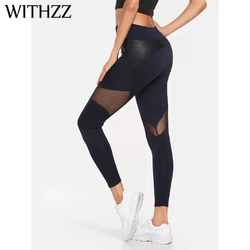 

WITHZZ Women's Thin Stitched Denim Leggings Women Leggins Elbows For Fitness Legins Push Up Workout Jeggings Tayt Sportleggings
