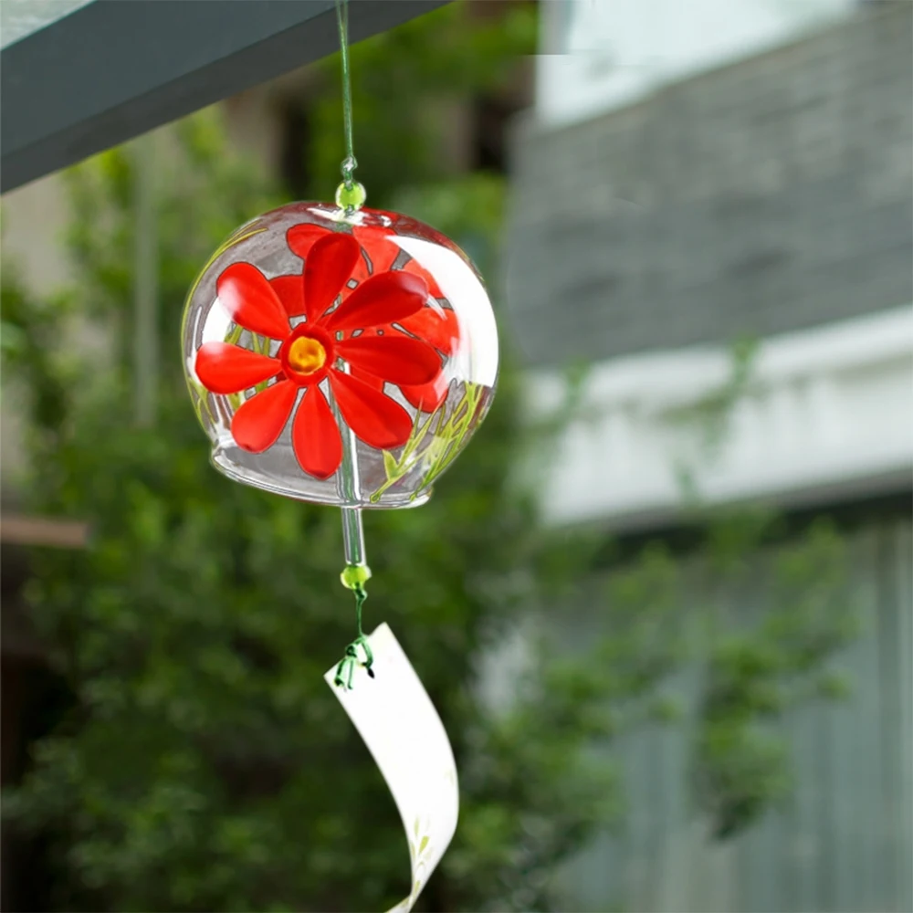 Creative Japanese Handmade Glass Painting Wind Chimes Home Door