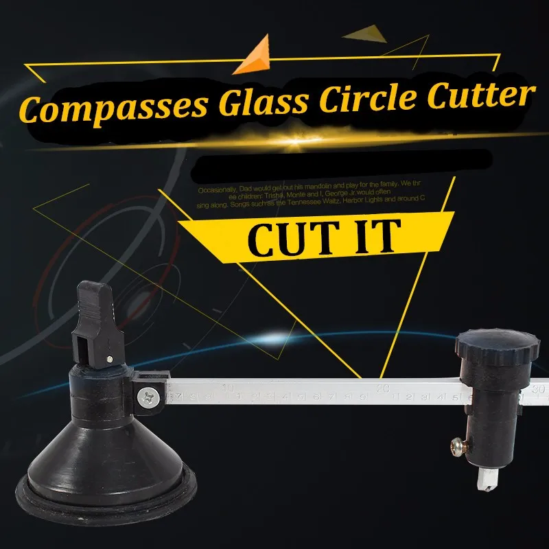 Brand New Best Price 20cm Compasses Glass Circle Cutter with Suction
