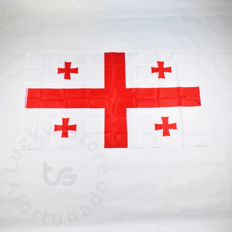 

Georgia 90*150cm flag Free shipping Hanging Georgia National flag for meet,Parade,party.Hanging,decoration
