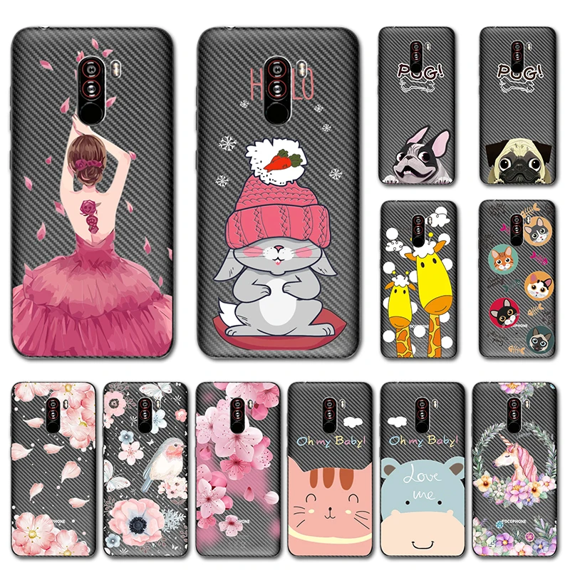 

YOUVEI Rabbit 3D Relief Painted Phone Case Cover For Xiaomi Mi A2 Lite Pocophone F1 Cat Dog Bag For Mi A1 5X Lace Redmi 6 Pro