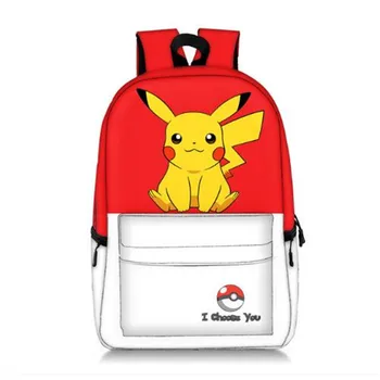 

Anime Pokemon Dragon Ball Backpack Teen Boy School Backpack Child Pikachu Ball SON GOKU Sai Backpack