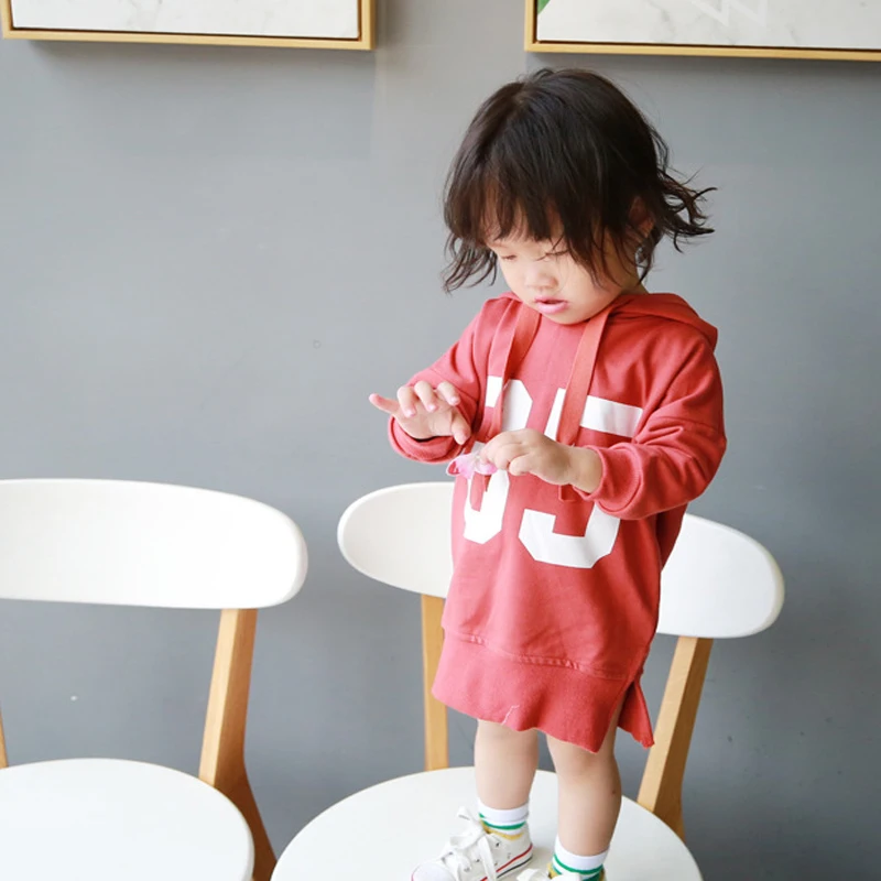 

Baby Girl Hooded Dress Hoodies Dress Vestidos Infantil Clothes Autumn Kids Dresses For Infant Girls Long Sleeve Clothing