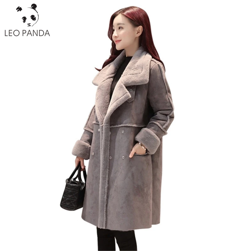2019 New Winter Lambswool Suede Jacket Thicken Coat Warm Long Sleeve