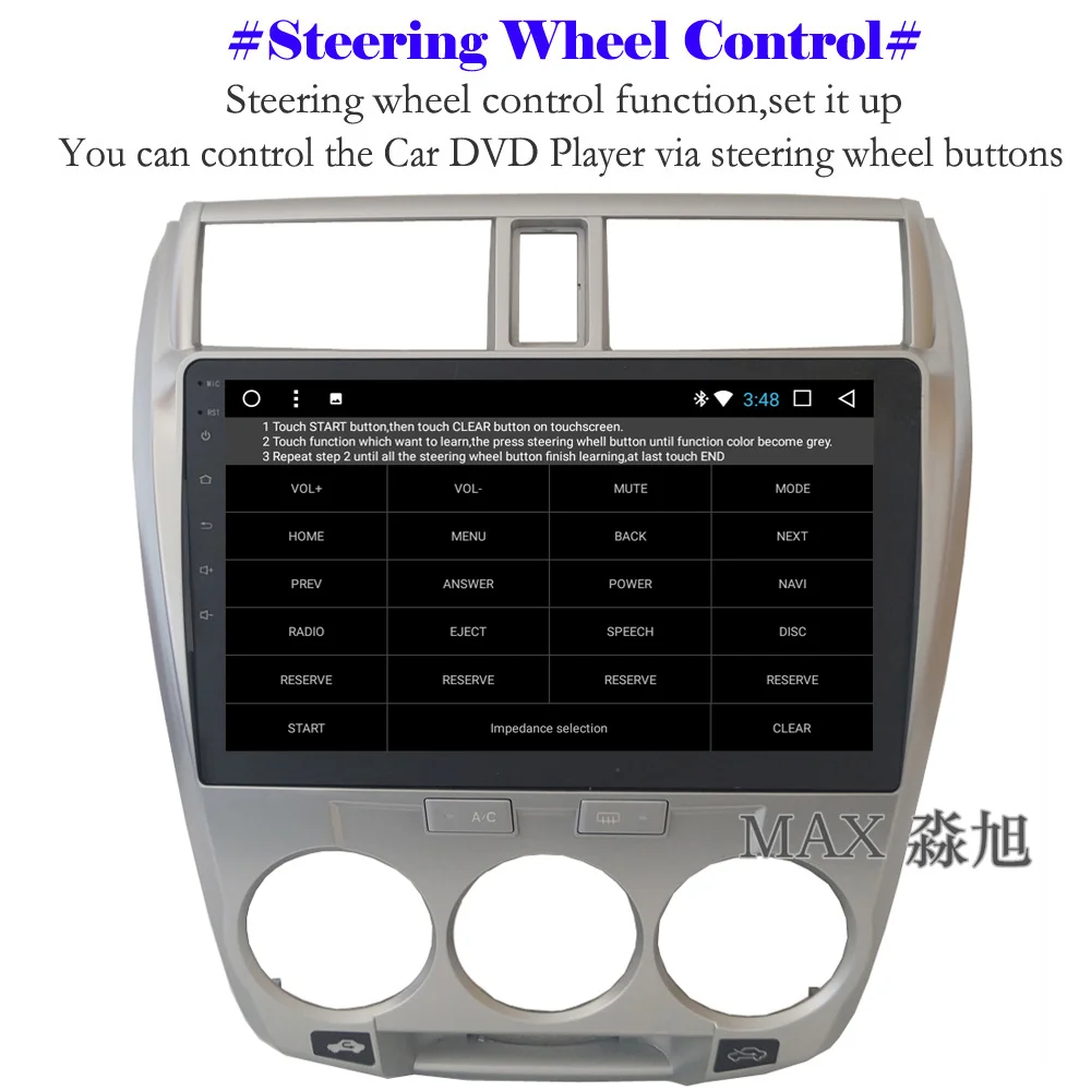 Sale MAX 2G 32G GPS Navigation System Android 8.1.0 Car DVD For Honda City 2008-2013 Car Radio Bluetooth Call 4G WiFi SWC Free Map 4