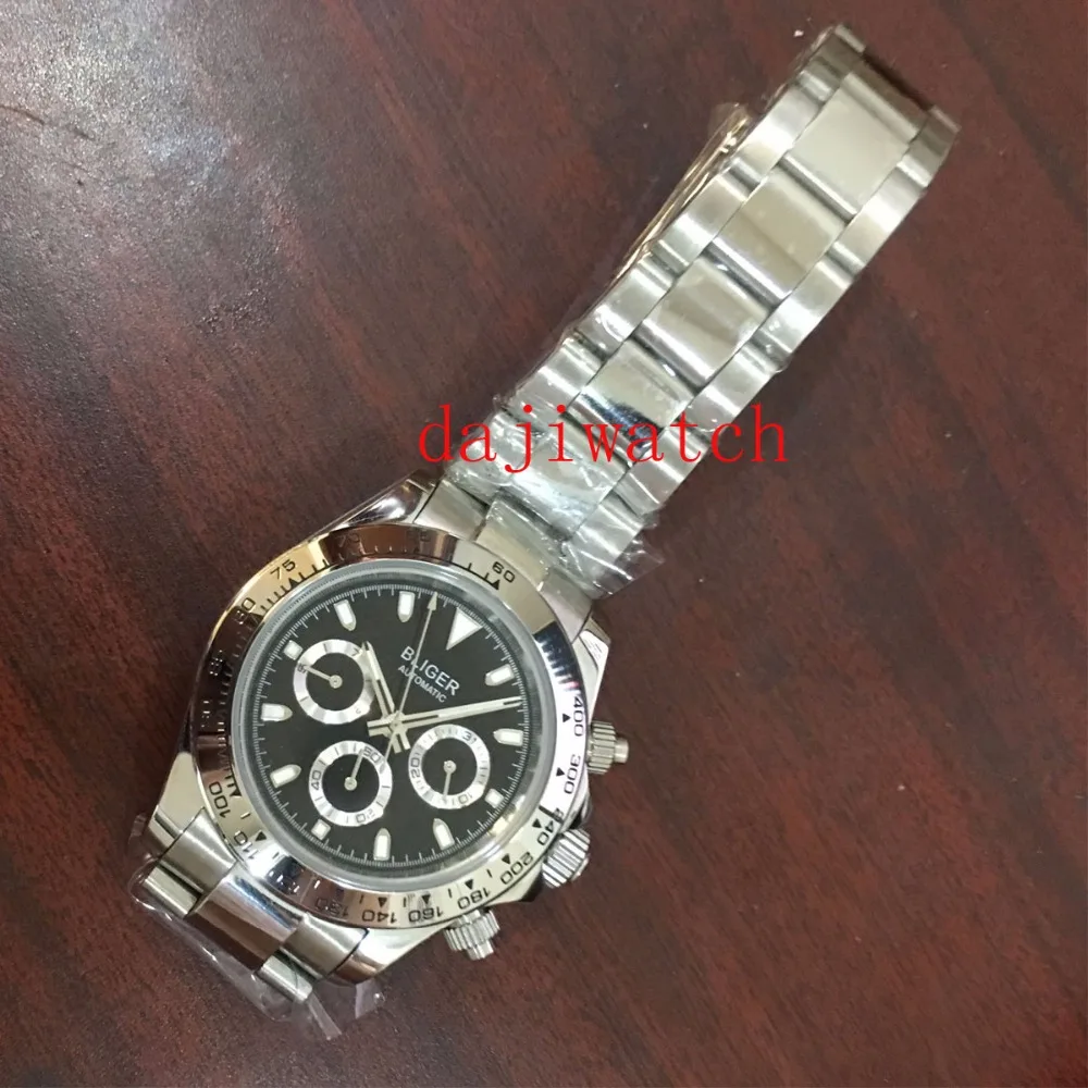 Светящийся стальной браслет corgeut39mm с белым циферблатом многофункциональные