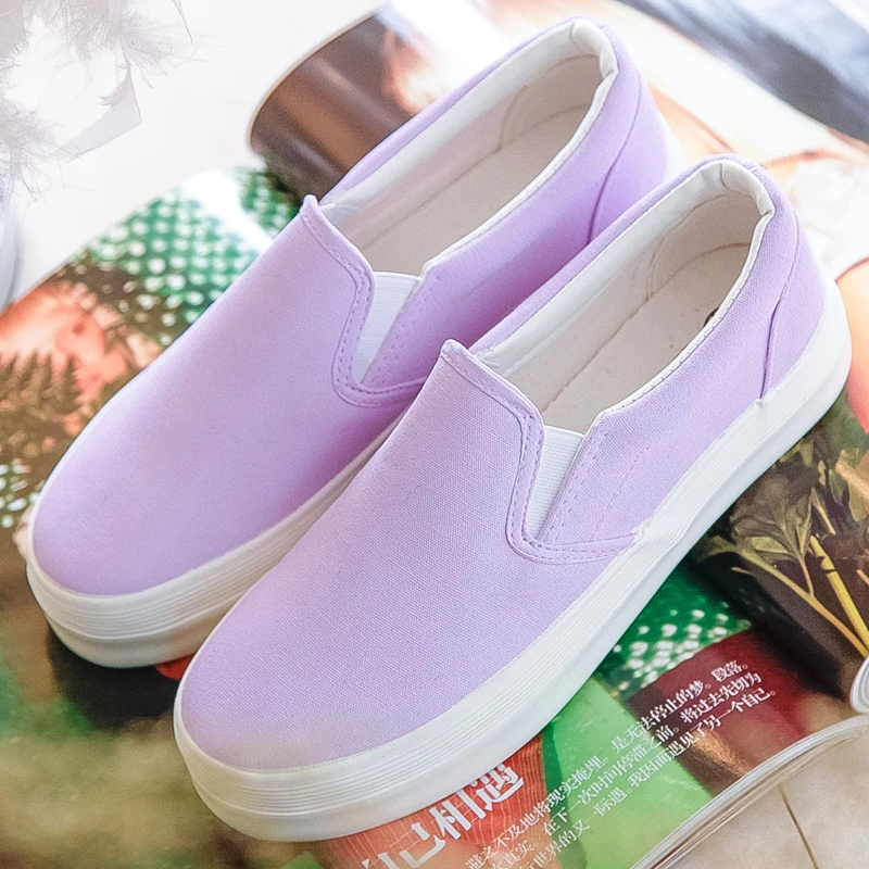 New Style Comfortable Pure Color Waterproof Canvas Shoes Womencanvas