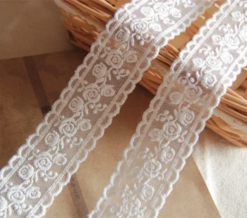 

Unique Diy Handmade clothes accessories lace trim embroidery gauze laciness Rose fabric
