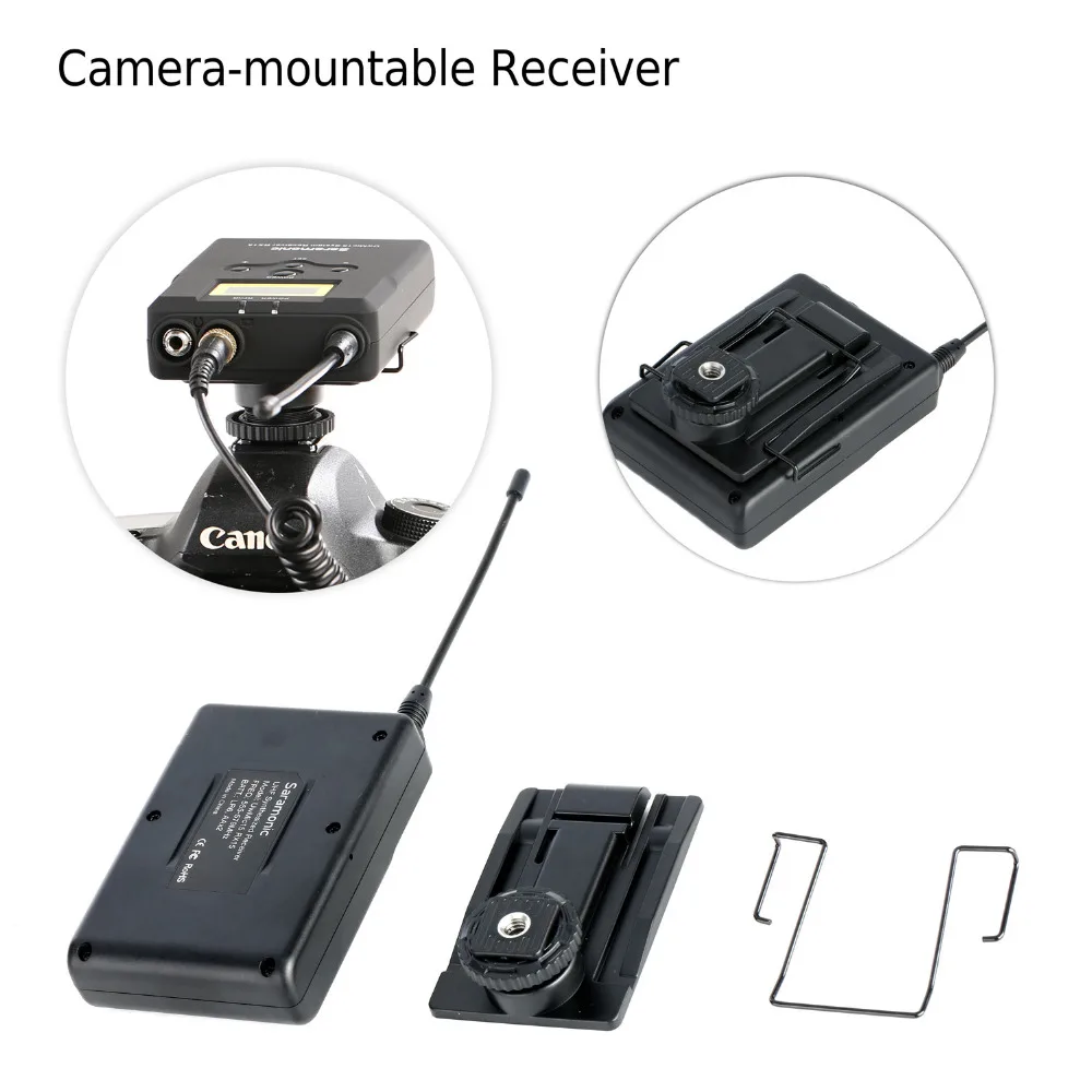 Беспроводной ручной микрофон для камеры, Saramonic Uwmic15A UHF интервью микрофон системы для записи видео, Nikon, Canon