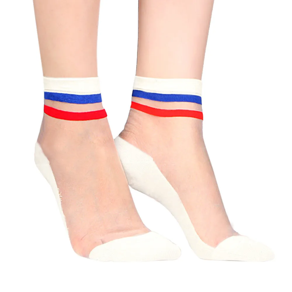 Новые ультра-тонкие эластичные шелковистые короткие шелковые женские короткие носки кружевные кристально прозрачные носки Calze trasparenti#30 - Цвет: Зеленый