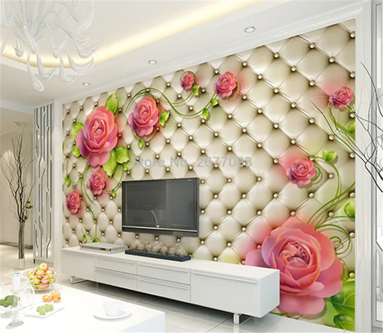 Пользовательские Любой размер стены тканью 3D пастырской Мягкая Roll цветы росписи обои для 3D Гостиная ТВ фон покрытия стен дома Декор