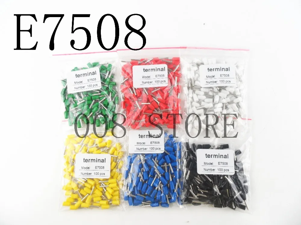 

E7508 100PCS/Pack Tube insulating Insulated terminals 0.75MM2 Cable Wire Connector Insulating Crimp Terminal Connector E-