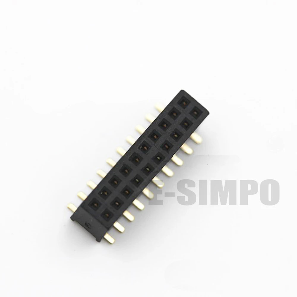 100Pcs Gold Plated 1.27mm 2x5 Pin 10 Pin SMT SMD Double Row Female Header Strip