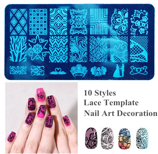 5pcs Nail Art Template Stainless Steel Stamping Plates Polish Print 5pcs Nail Art Template Stainless Steel Stamping Plates Polish Print