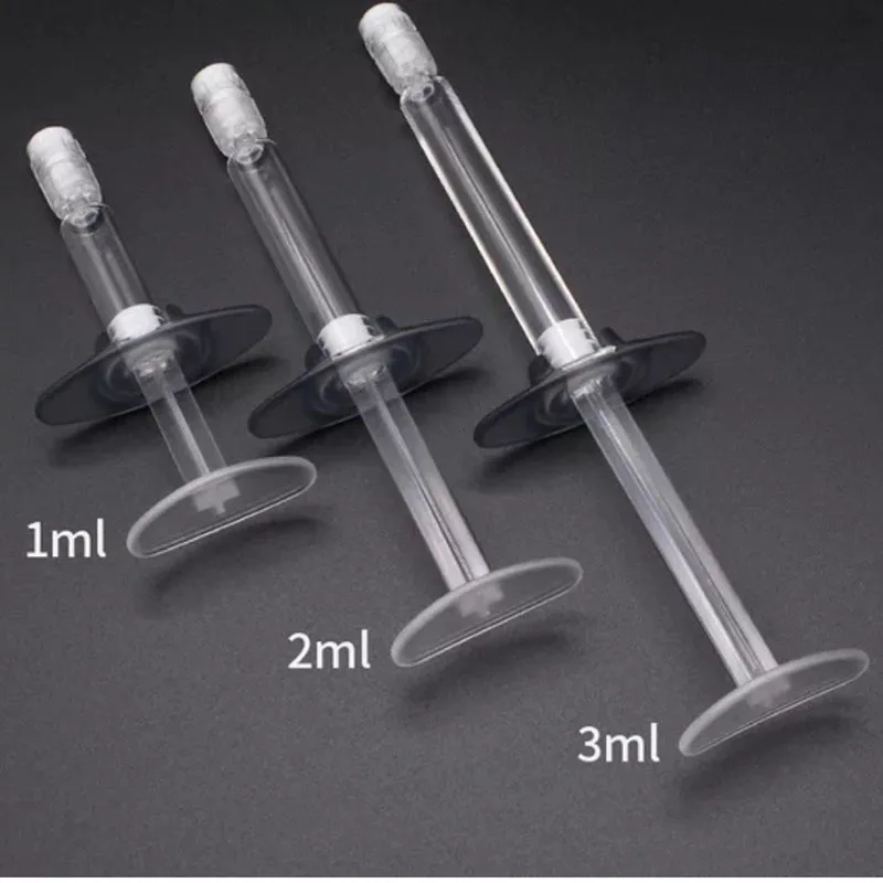 

1ml 2ml 3ml Empty Grey Cosmetic Syringe for Essence airless bottle Aircraft wing injection syringe shape plastic 100pcs
