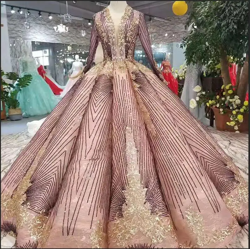 Роскошное праздничное платье; Robe De для случая Румяна сексуальное нижнее белье с глубоким v-образным вырезом мяч к требованиям заказчика; сверкающие; праздничное платье кривой с золотой длинное, кружевное до пола - Цвет: Шампанское