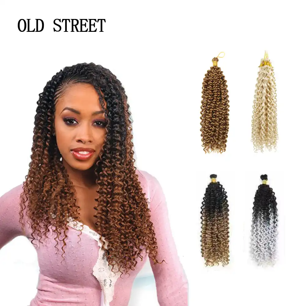 Water Wave Ombre Synthetic Hair Bulk Crochet Hair Extensions