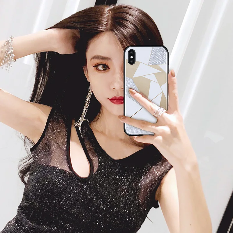 YY Новый стиль оболочки для Apple iphone XR XS max мобильный телефон Стразы волна