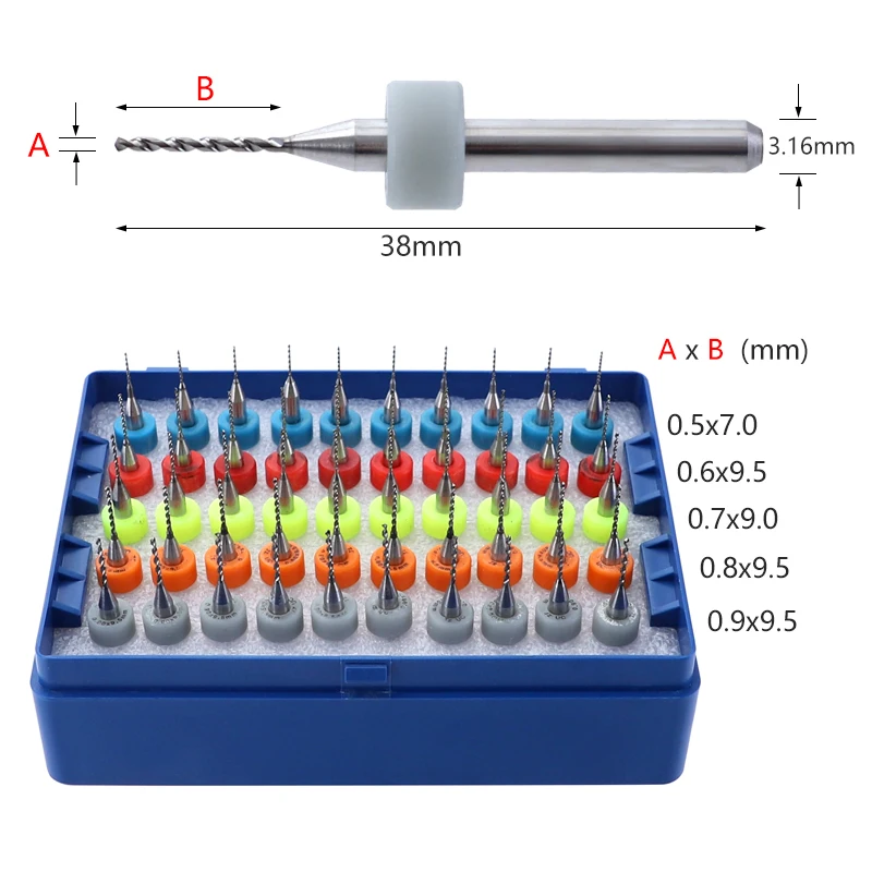 50 шт./компл. печатной платы сверла 0,5-0,9 мм Вольфрам карбида мини сверло для печатных плат Инструменты для гравировки с ЧПУ