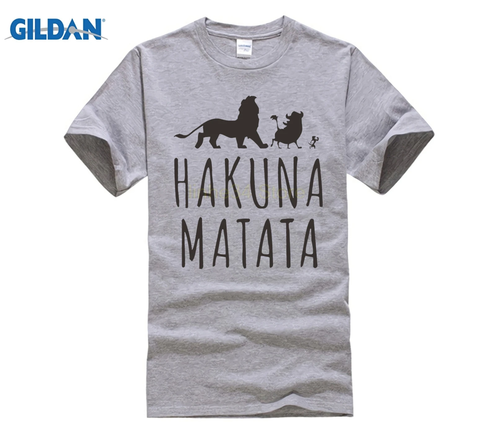 Летние футболки из 2017 хлопка HAKUNA MATATA мужские больших размеров с коротким рукавом