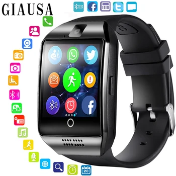 

2019 Bluetooth Smart Watch Q18 With Camera Facebook Whatsapp Twitter Sync SMS Smartwatch Support SIM TF Card For IOS Android