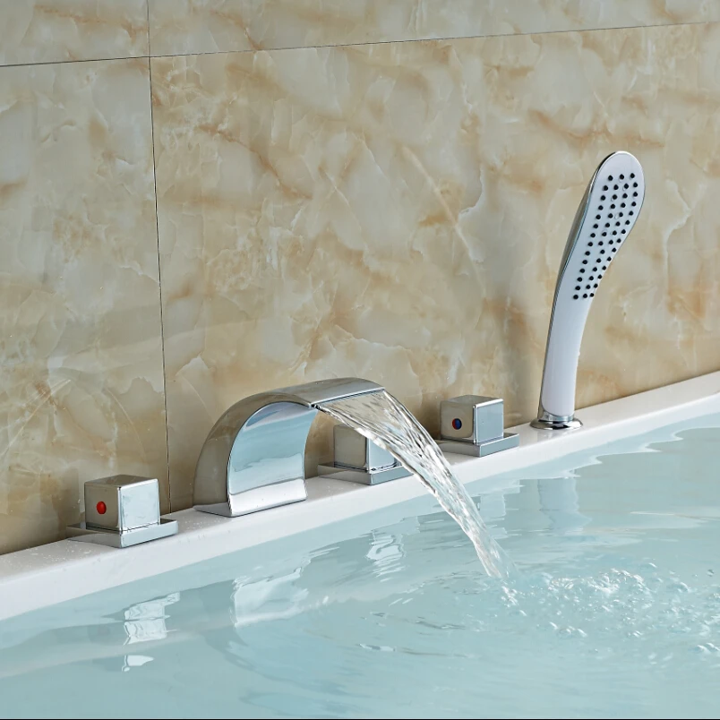 

Factory Direct Sale Bathroom Bathtub Mixer Faucet Bright Chrome Plastic Handshower