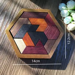 Дети Паззлы деревянный Игрушечные лошадки Tangram/головоломки доска дерева геометрический Форма P образования детей Игрушечные лошадки