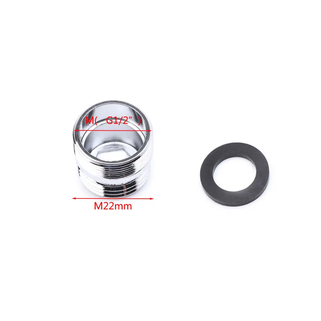 Metal Outside Thread Water Saving Faucet Aerator Silver Kitchen Faucet Tap Aerator Connector with Black Gasket Home Hardware