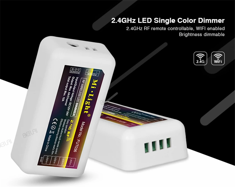 

Mi Light 2.4G RF 4Zone single color dimmer WIFI Controller Wireless Brightness Adjustable Dimming controlerfor led strip FUT036