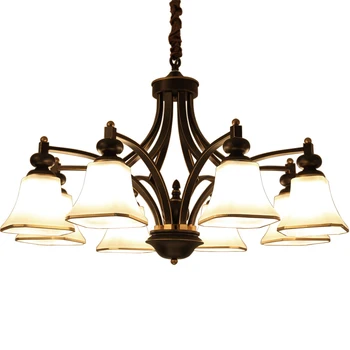 

led modern chandeliers American chandelier country simple atmosphere living room retro wrought iron Nordic rustic style lamps
