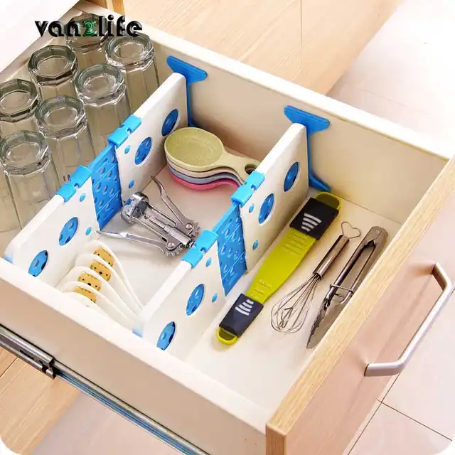 Vanzlife Length Adjustable Drawer Dividers Thickened Plastic