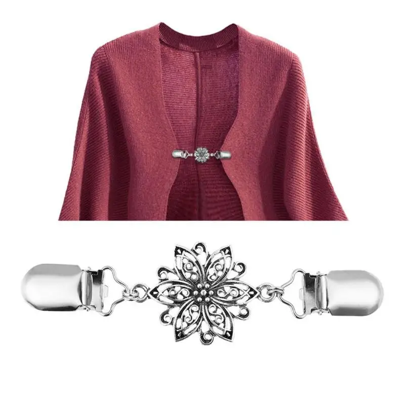 

Flower Shirt Collar Clip Cardigan Holder Sweater Shawl Clip Duck mouth Clothing Pins Sewing Clips for Suspenders