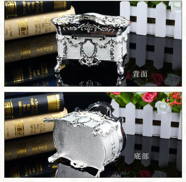 underbed storage containers Creative Russia European royal princess jewelry box jewelry box high silvery white metal plastic accessories receive a case stackable storage bins