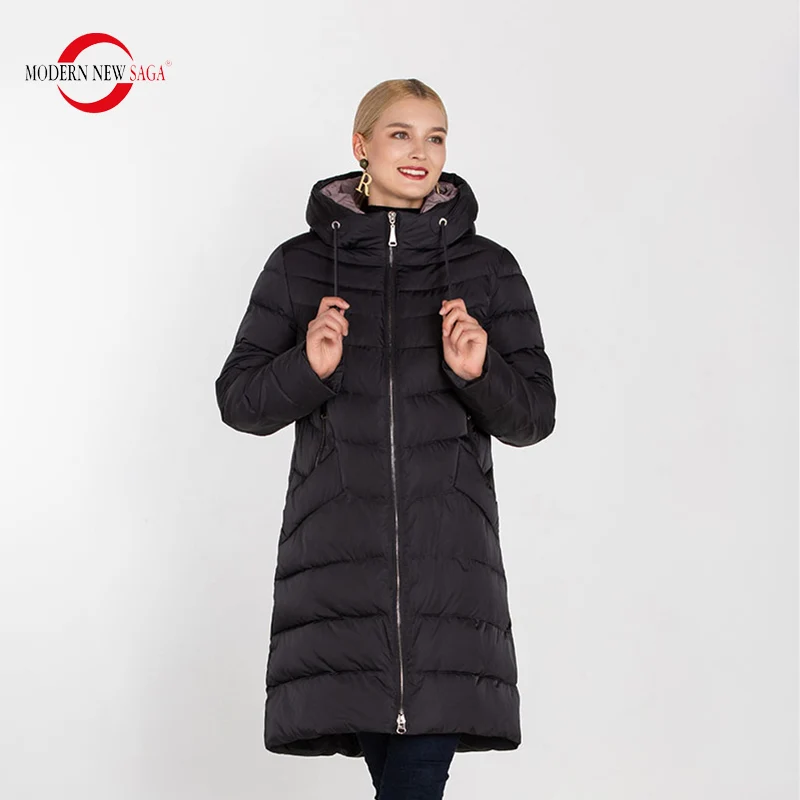 Modern New SAGA 2019 Autumn Women Coat & Jacket Zipper Hooded Overcoat Thick Cotton Padded Jacket Ladies Warm Parkas