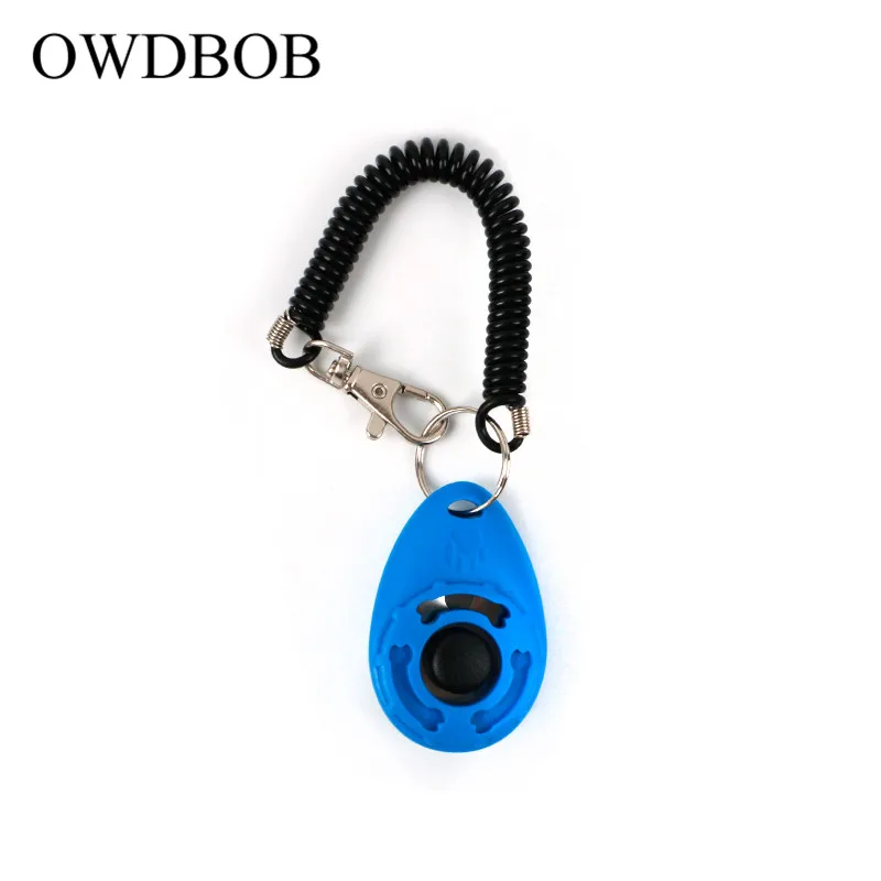 OWDBOB дрессировщик животных Pet обучение щенков Clickers регулируемый звуковой брелок для ключей и наручный ремешок собачка поезд щелчок аксессуары для домашних животных - Цвет: blue