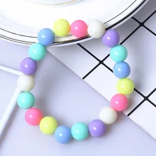 1pcs Children Mixed Color Flower Wood Beads Charm Bracelets Cuff Wristband Kids Boys Girls Bangle Bracelet Fashion Jewelry Gifts