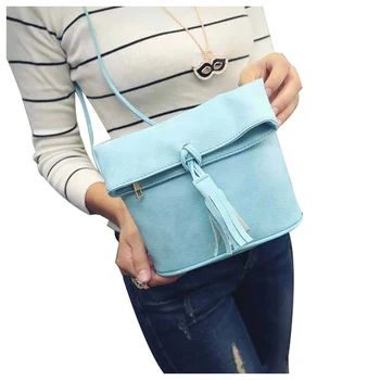 

FGGS-Fashion Women Tassel Shoulder Bag Crossbody Bag Messenger Handbag new(Black)