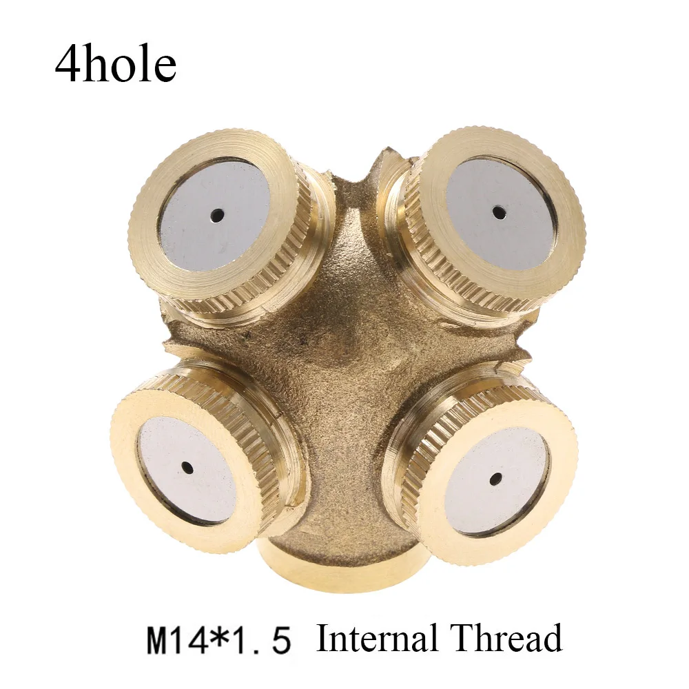 M14x1.5 насадка для запотевания, регулируемый коннектор для шланга, латунный распылитель, распылитель, распылитель воды, спринклеры для сада, ирригатия - Цвет: 4hole