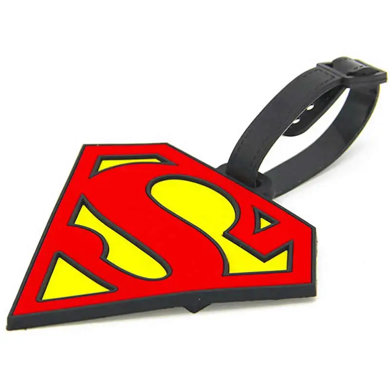 Мультфильм Супермен силикагель чемодан тег Туристические товары для женщин мужчин переносная бирка чемодан ID адрес держатель багаж