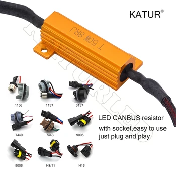 

2 Pieces 50W 6ohm Car Canbus decoder Load Resistors For Headlight Fog Light Hyper Flash TurnSignal Blink Blinker LED Bulb DC12V