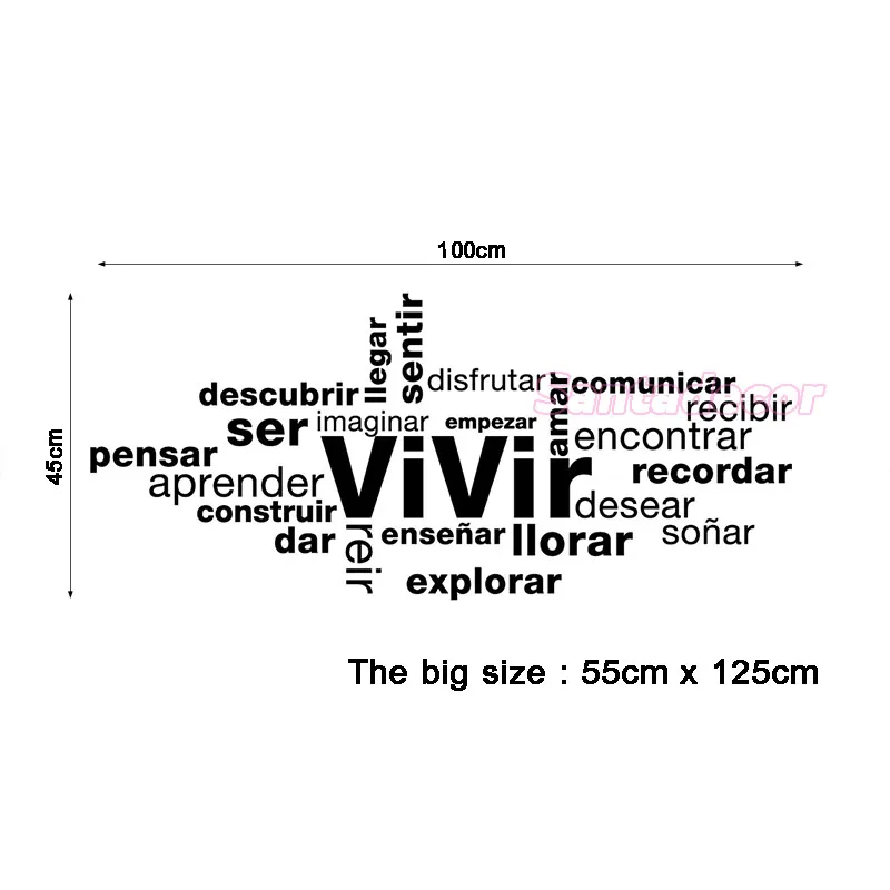 Vivir виниловые наклейки на стены, настенные художественные обои, съемные настенные Декорации для гостиной, офиса, домашнего декора, декоративный плакат