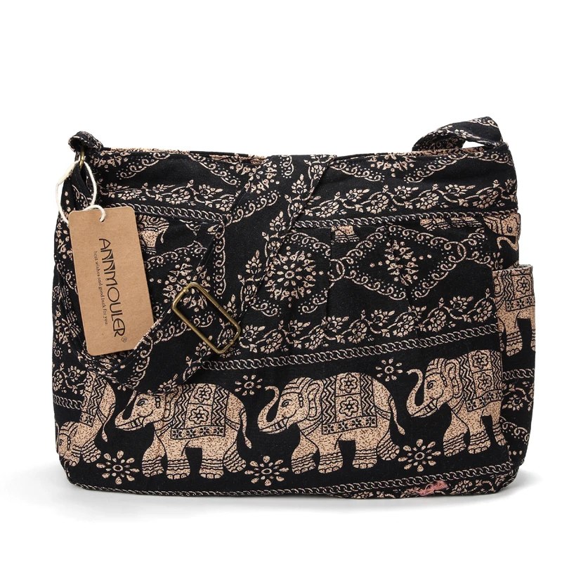 tecido crossbody saco tribal elefante impressão hobo